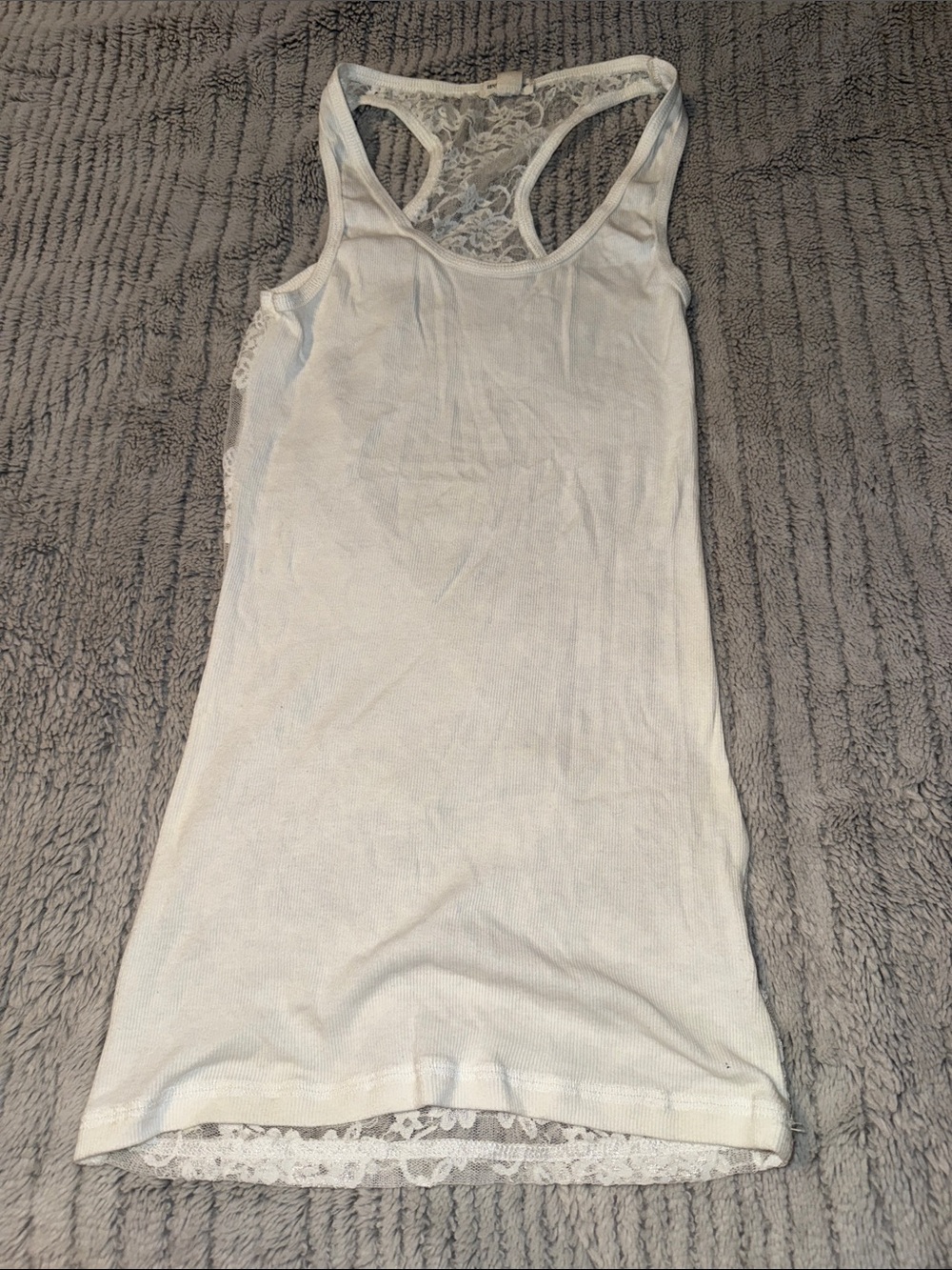 Zenana Outfitters Cream Lace-Back Racerback Camisole